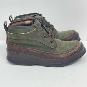 Cole Haan Sporting Boots Womens 7.5 Brown Green Leather Plaid Hiking Trail Ankle